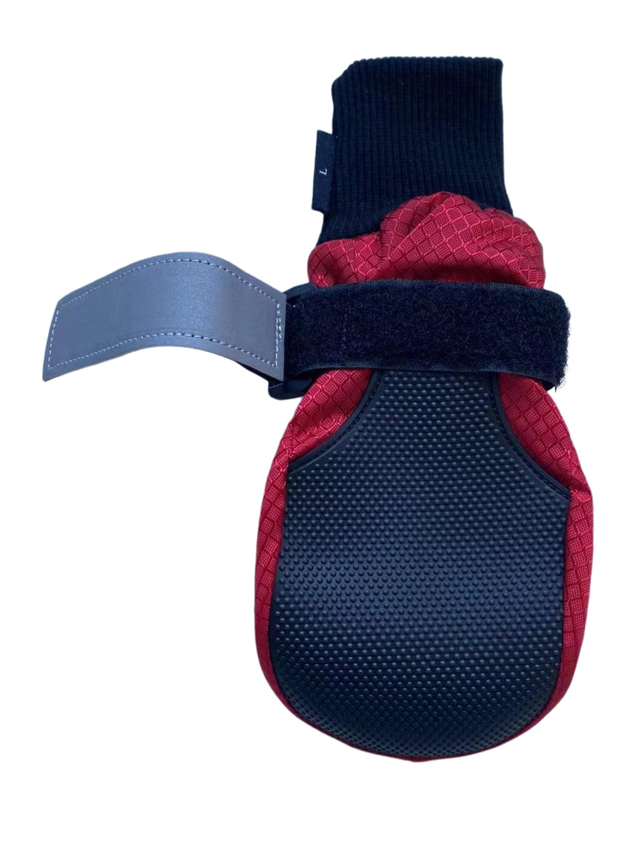 LONSUNEER Waterproof Winter Dog Boots, Soft Sole, Nonslip, Large Size, Red, Set of 4