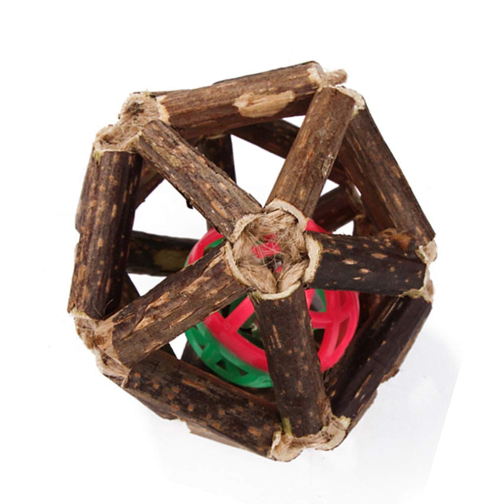Enakshi Wooden Chewing Toys Pets Teeth Care Molar Ball For Cat Dog Rabbits Type 2|Pet Supplies | Cat Supplies |Toys|1 Piece Ball