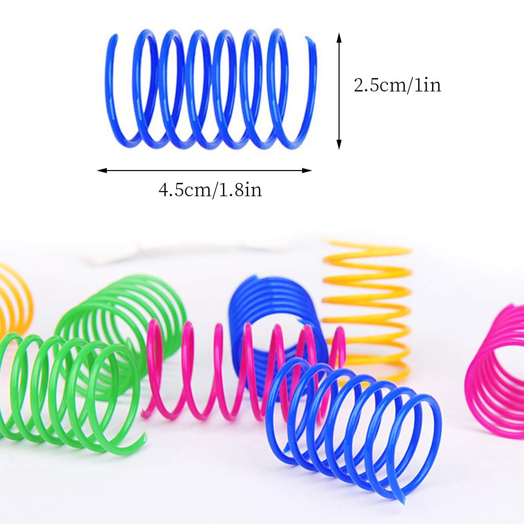 Andiker Cat Spiral Spring, 12 Pc Cat Creative Toy To Kill Time And Keep Fit Interactive Cat Toy Sturdy Heavy Plastic Spring Colo