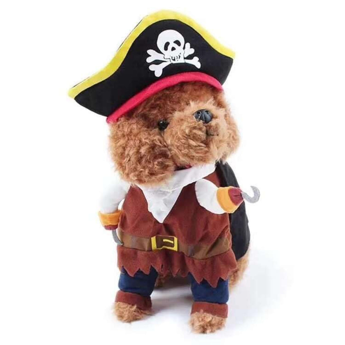 Idepet New Funny Pet Clothes Pirate Dog Cat Costume Suit Corsair Dressing Up Party Apparel Clothing For Cat Dog Plus Hat (Large)