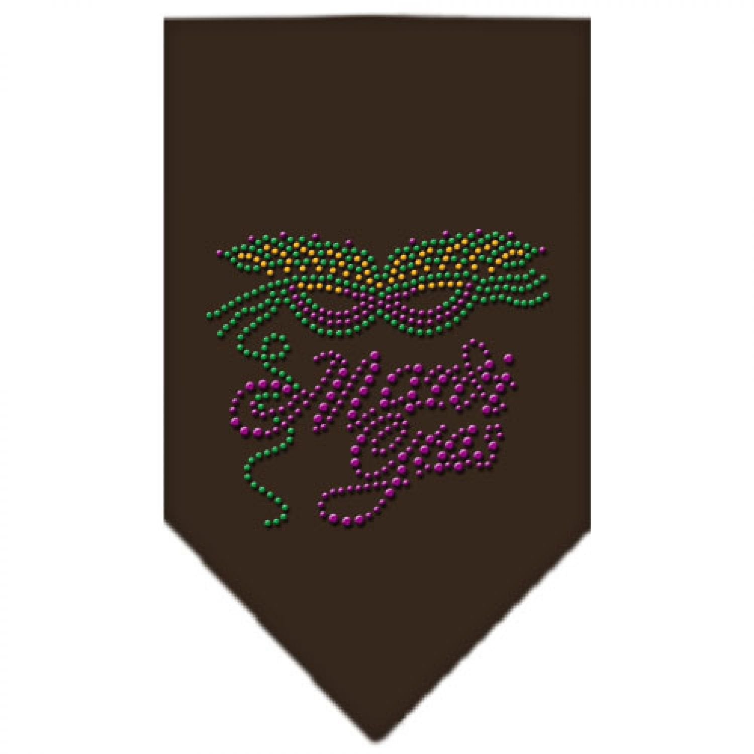 Mirage Pet Products Mardi Gras Rhinestone Bandana, Small, Cocoa