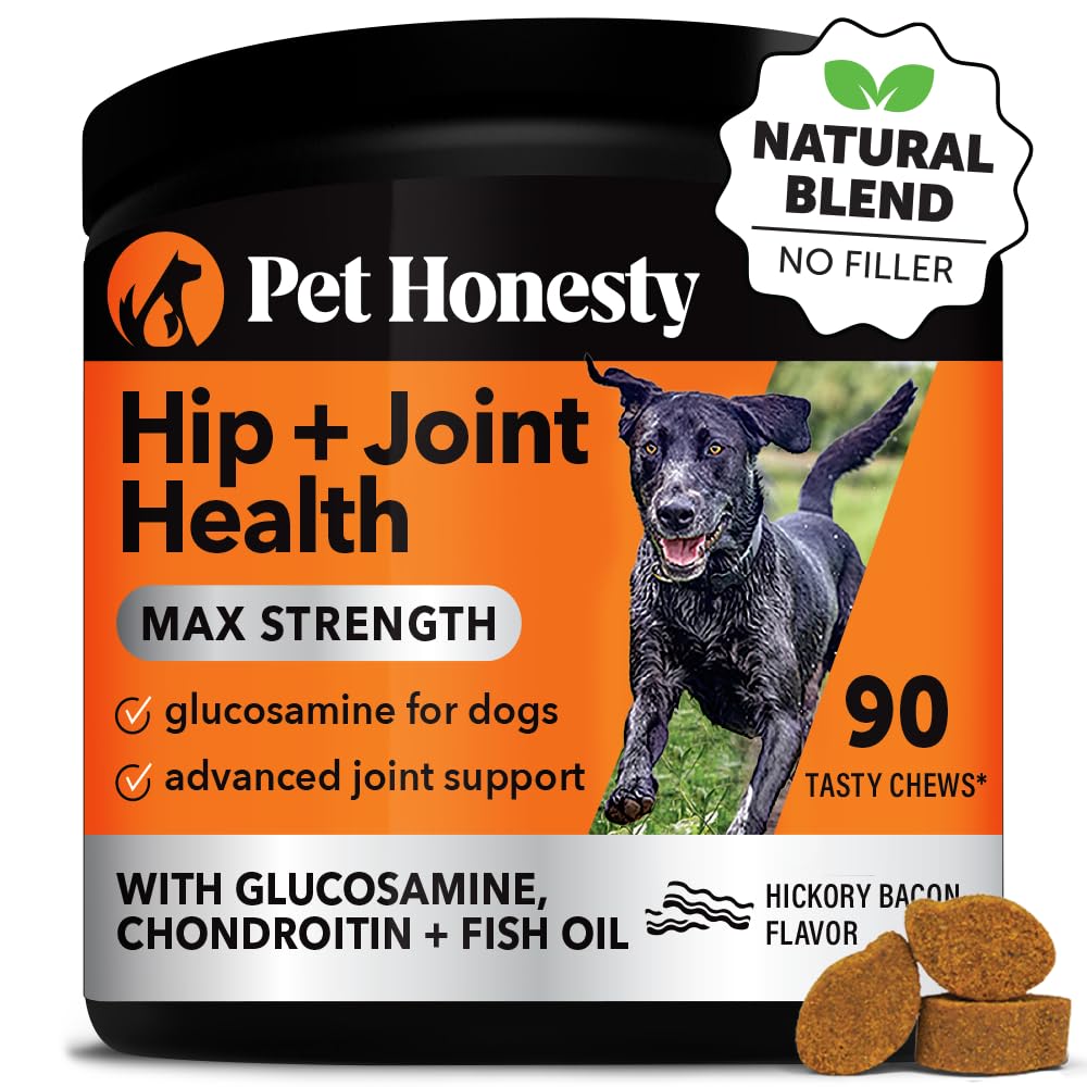 Pet Honesty Hip & Joint Health Max Strength - Natural Joint Supplement for Dogs Chews - Glucosamine, Omega-3s, Chondroitin, Gree