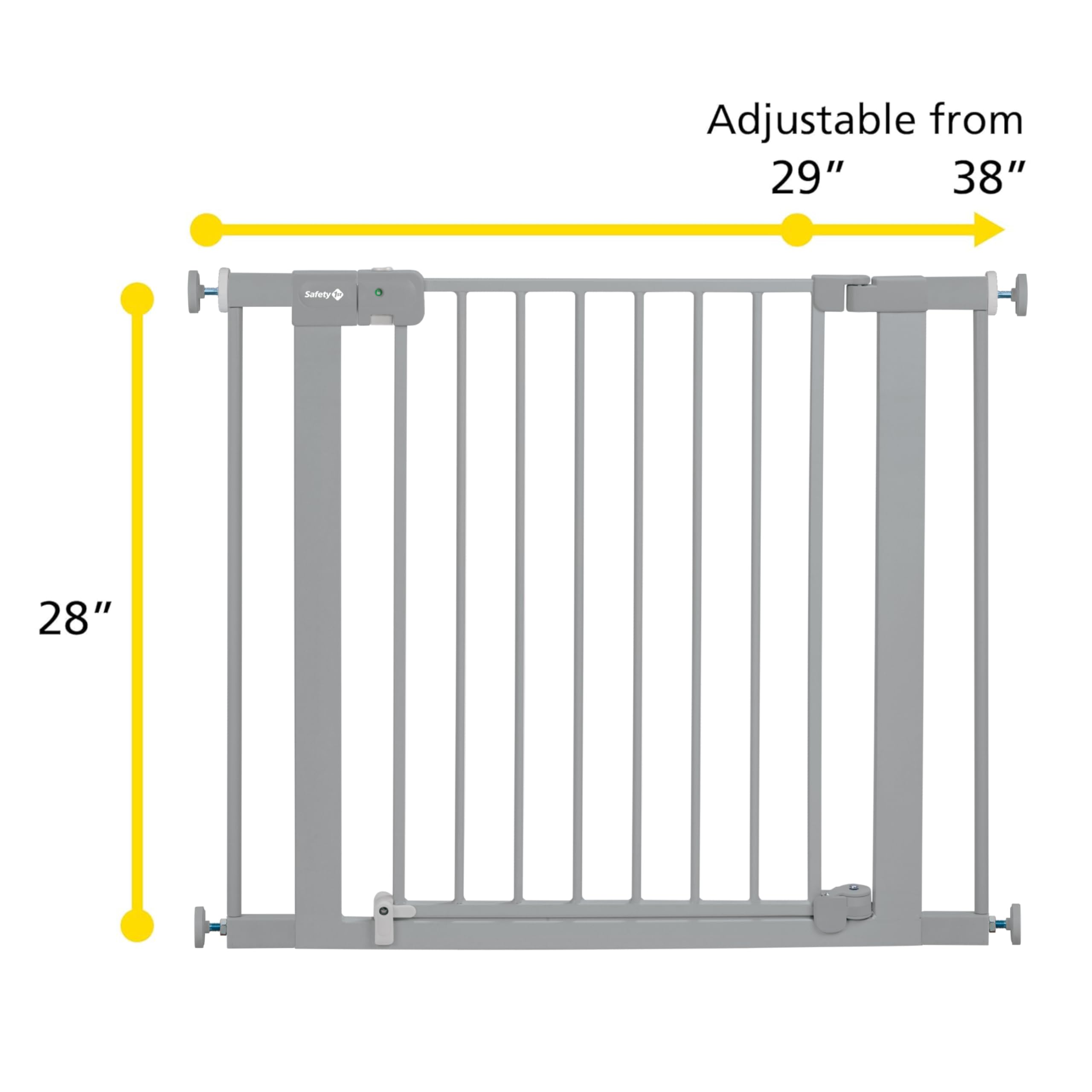 Safety 1st Easy Install Baby Gate for Doorways, Auto-Close Pressure-Mounted Magnetic Latch, Indoor Dog Gates, No Drilling, Fits
