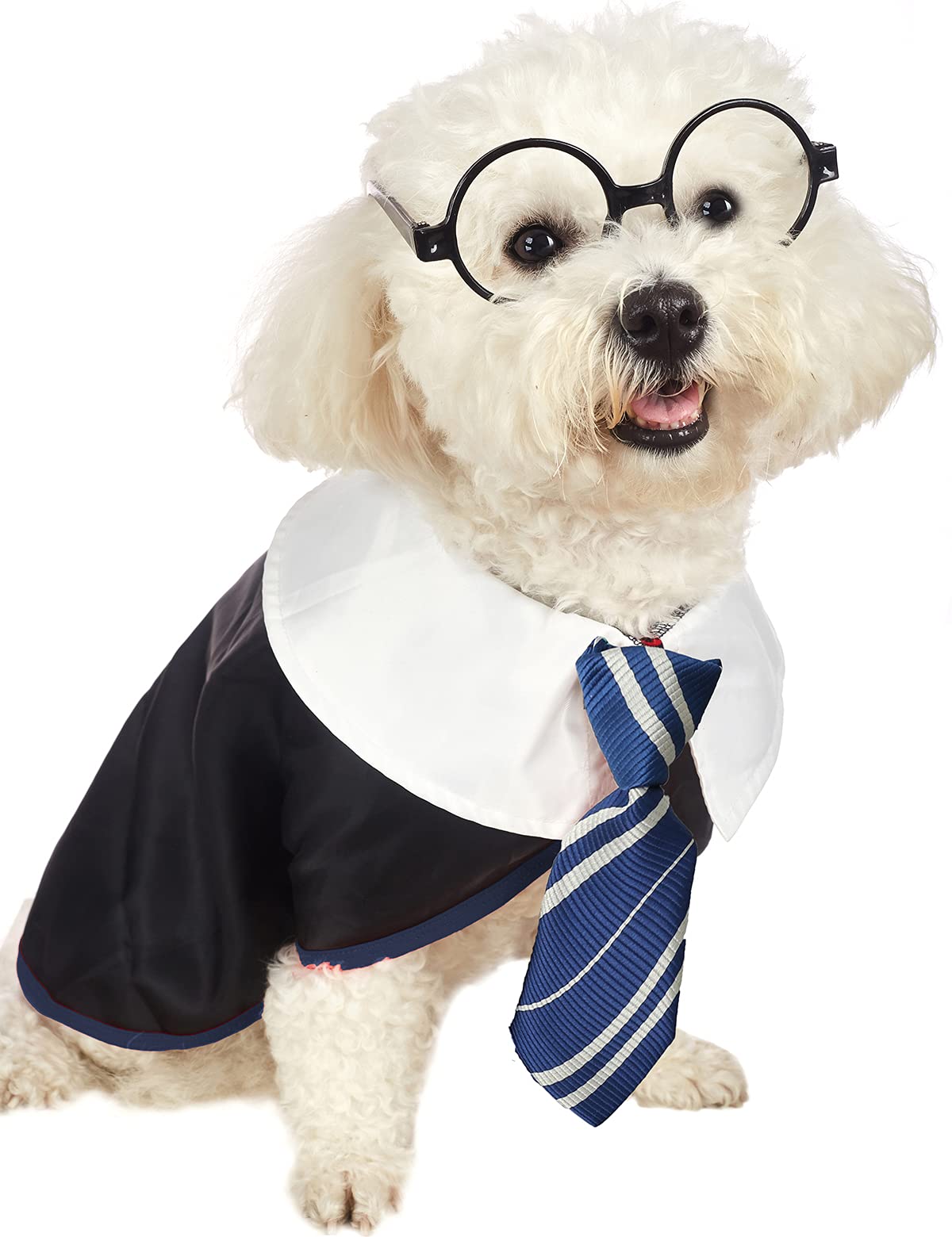 Impoosy Pet Halloween Dog Shirts Funny Cat Wizard Costume Cute Apparel Soft Clothes With Glasses (Small,Neck:12')