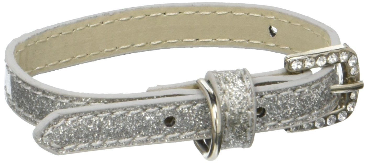 Mirage Pet Products Plain Ice Cream Dog Collar, Size 10, Silver