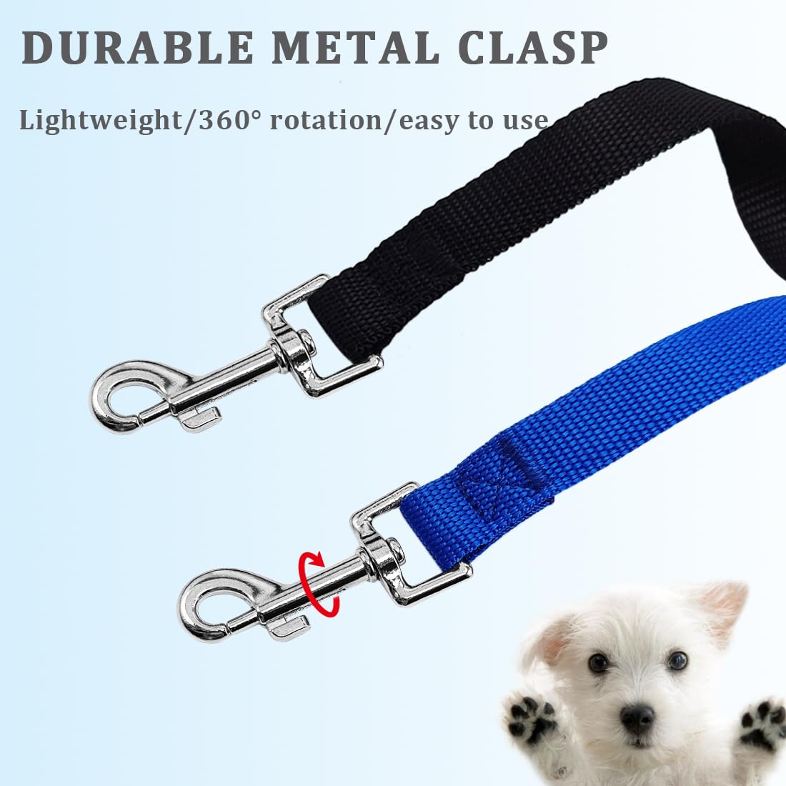 Wyuze 2 Pack Flat Nylon Dog Leash, 6/10/20/30/50 Ft Long Recall Training Lead, 3/4 Inch Wide Traditional Dog Leash For Small Med