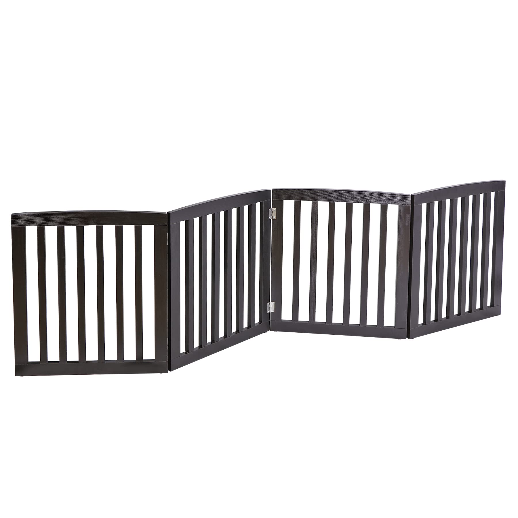 Pet Gate Dog Gate Indoor For Doorways Stairs 24 Inch Dog Fence Extra Wide 4 Panel Wooden