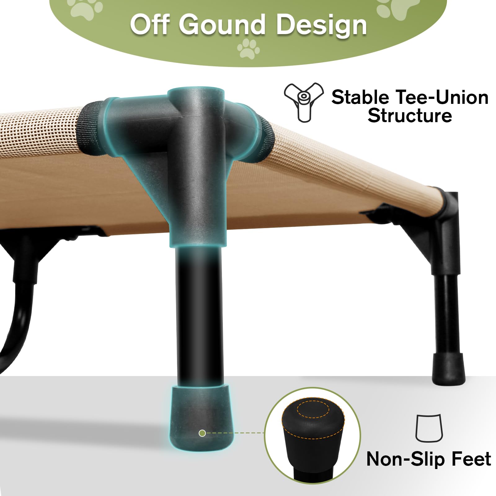 Xl Elevated Dog Bed, Portable Raised Dog Cots Beds With Frame, Cooling Heavy Duty Pet Cot For Extra Large Dogs, Durable Pets Ham