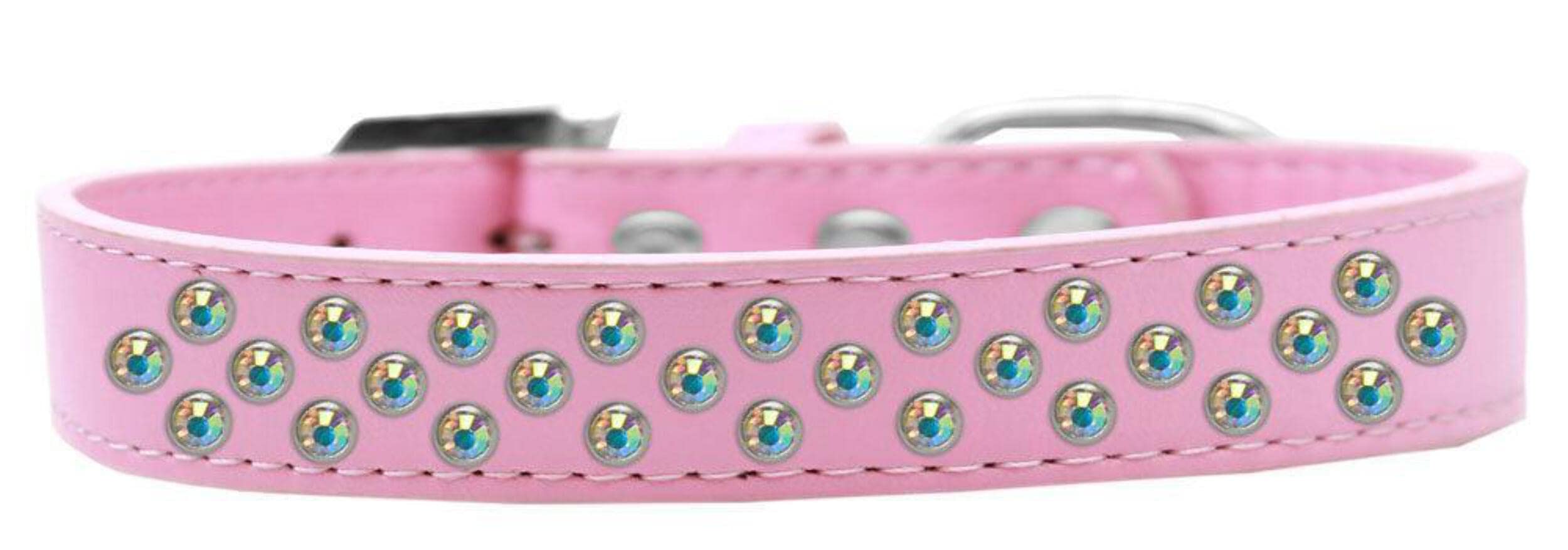 Mirage Pet Products Sprinkles Dog Collar with AB Crystals, Size 18, Red