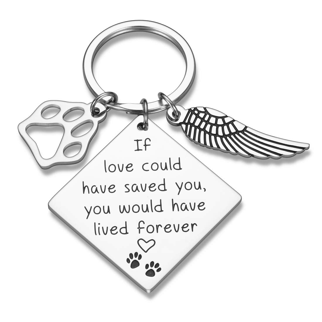 Pet Memorial Gift Keychain for Loss of Pet Dogs Cats Sympathy Gift for Friend Family Boss Remembrance Keyring Jewelry for Women 