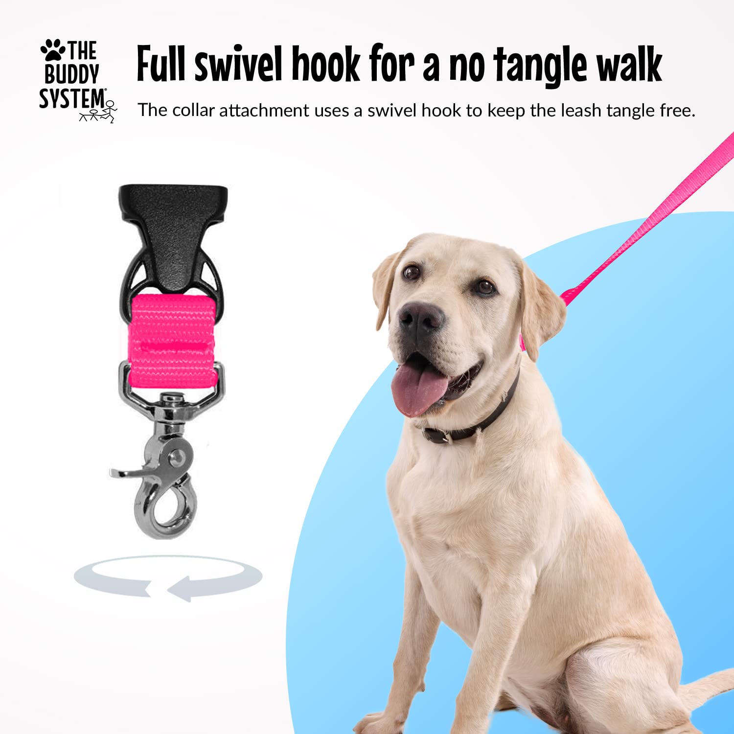 The Buddy System Accessories For Our Dog Leashes Made In Usa (Extra Buddy, Small Dog Pink)