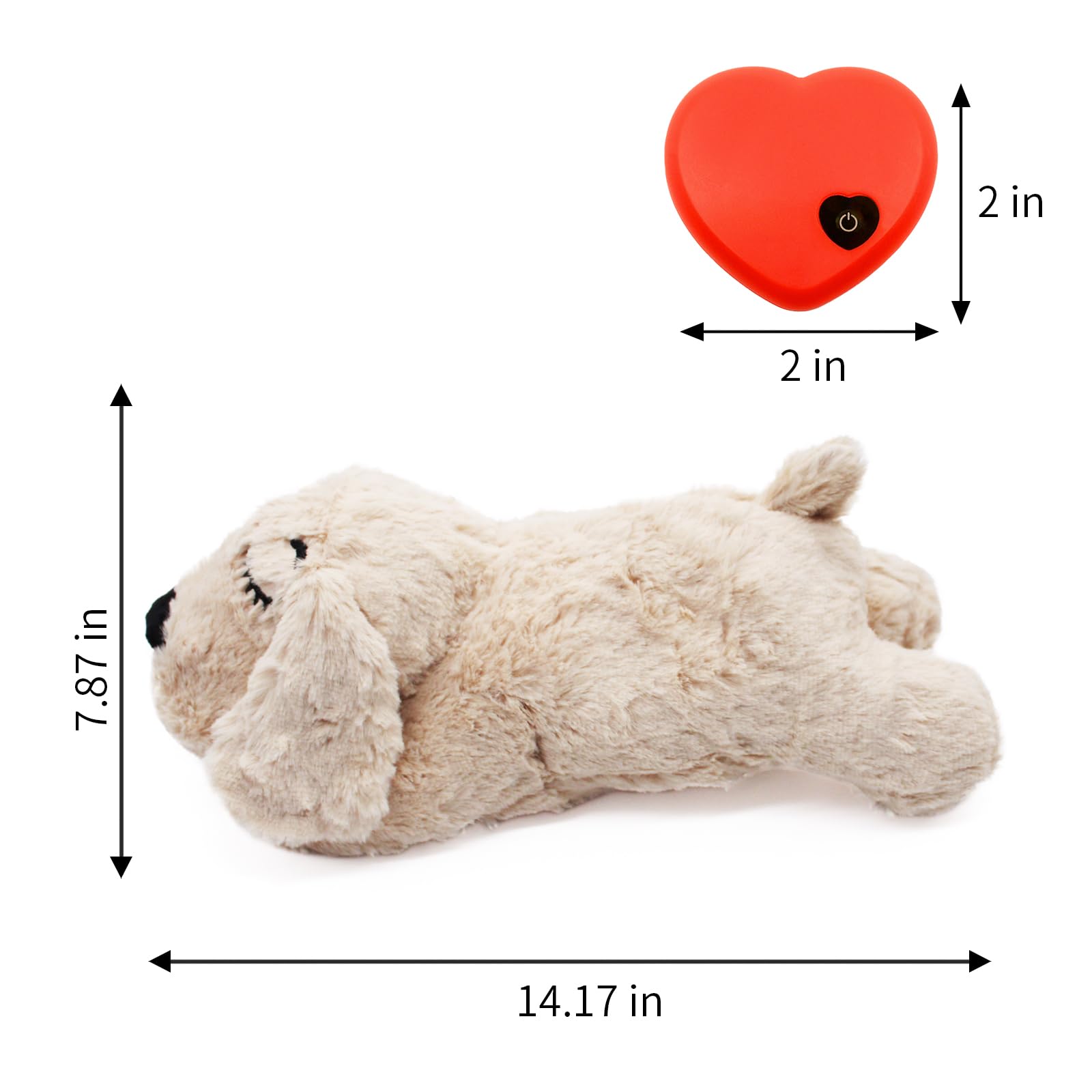 3T group Dog Heartbeat Toy for Puppy,Stuffed Animal with Heartbeat for Puppies,Puppy Essentials Heartbeat Toys Sleep Aid for Dog