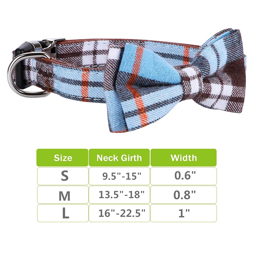 Faleela Soft &Comfy Bowtie Dog Collar,Detachable And Adjustable Bow Tie Collar,For Small Medium Large Pet (M, Blue)