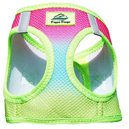 Doggie Design No Choke Dog Harness - Simple Step-In And Go Dog Vest For Small, Medium, And Large Breeds - Breathable Mesh Polyester Pet Harness - Rainbow - Xl