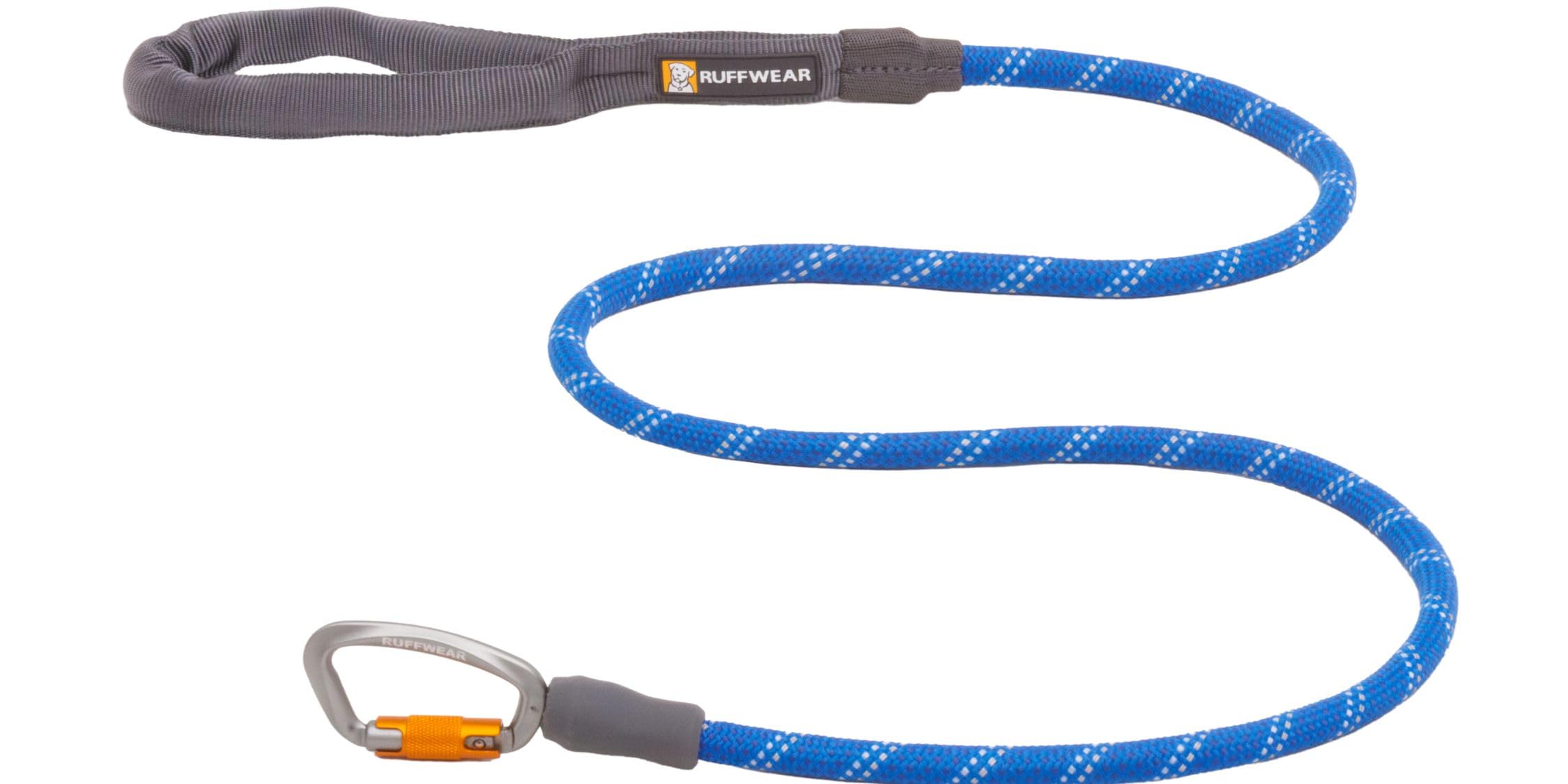 Ruffwear, Knot-A-Leash Dog Leash, Reflective Rope Lead With Carabiner, Blue Pool, Large