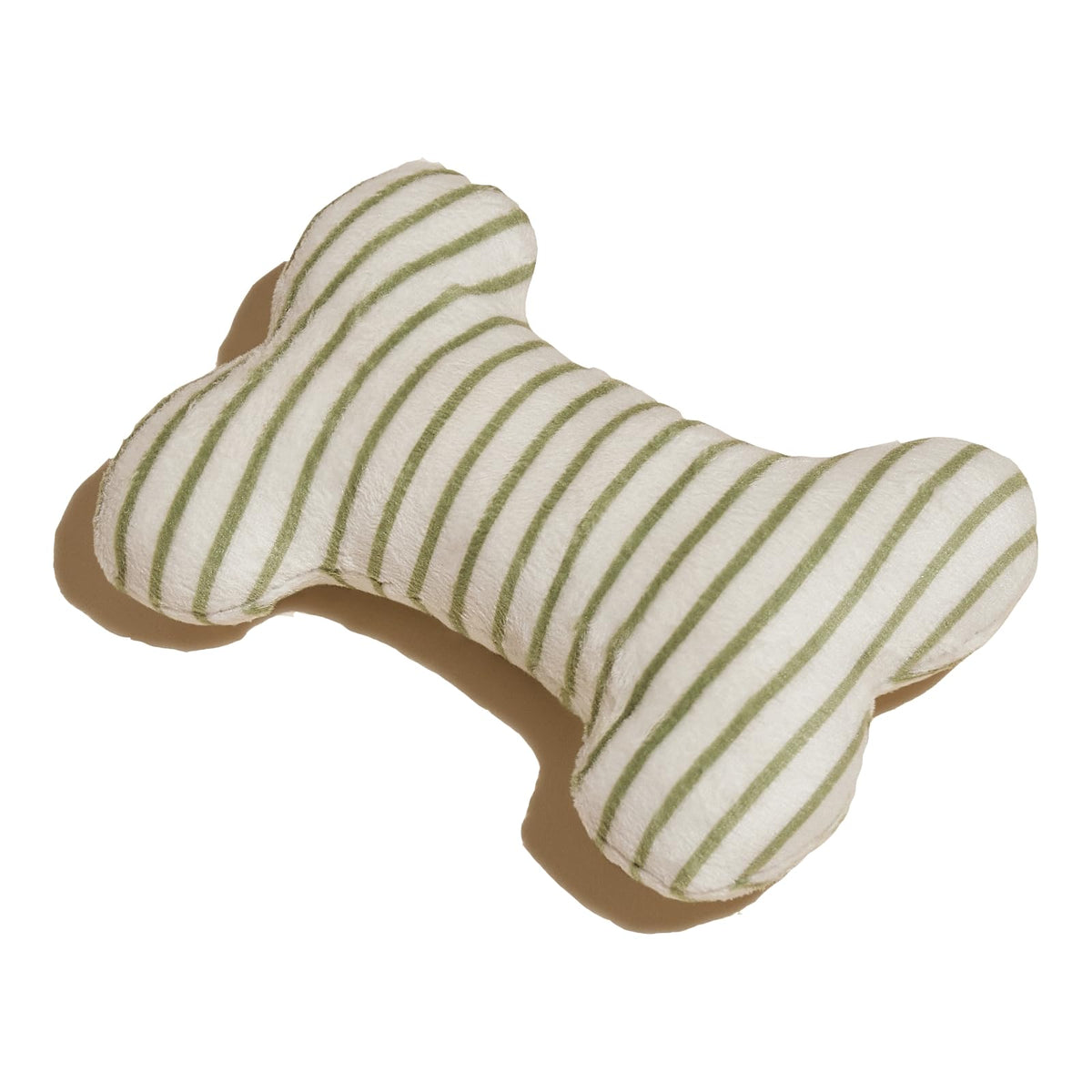 Reese+Murphy Green Striped Bone Shaped Plush Dog Toy 6'' - Squeaky Puppy Toys & Plush Toys For Medium And Large Dogs