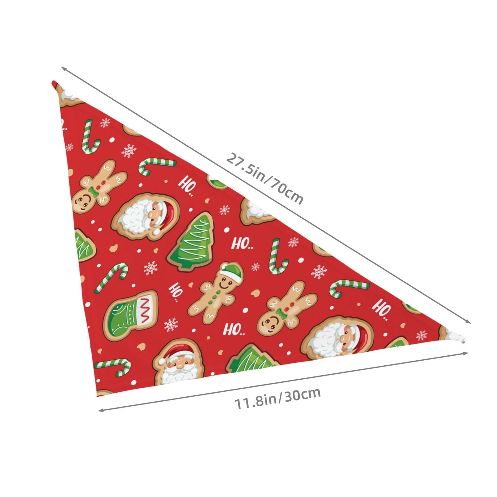 Christmas Gingerbread Man Santa Claus Tree Candy Cane Cute Dog Bandana Scarf Triangle Bibs Pet Accessories Cat Kerchief White40