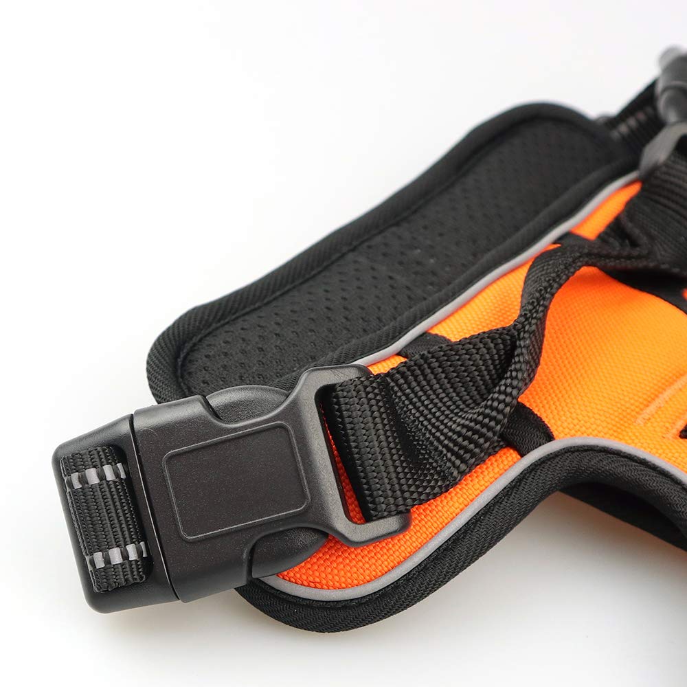 Copatchy Dog Harness No-Pull Pet Harness Adjustable Outdoor Vest 3M Reflective Oxford Material Easy Control For All Sized Dogs (X-Small, Orange)