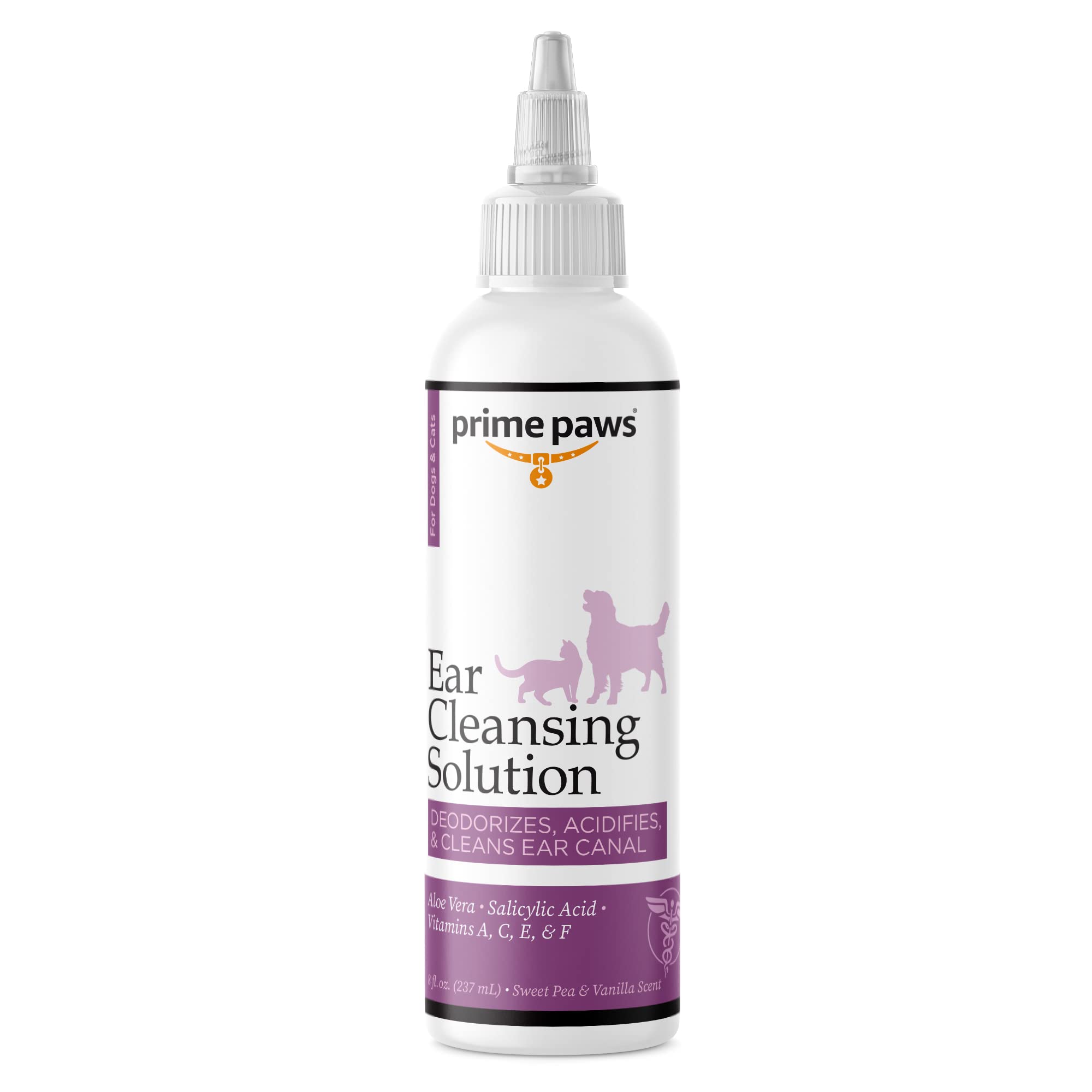 Ear Cleansing Solution for Dogs and Cats - Pet Ear Cleaner Removes Odor & Wax - Deodorizing Dog Ear Cleaner Solution with Aloe &