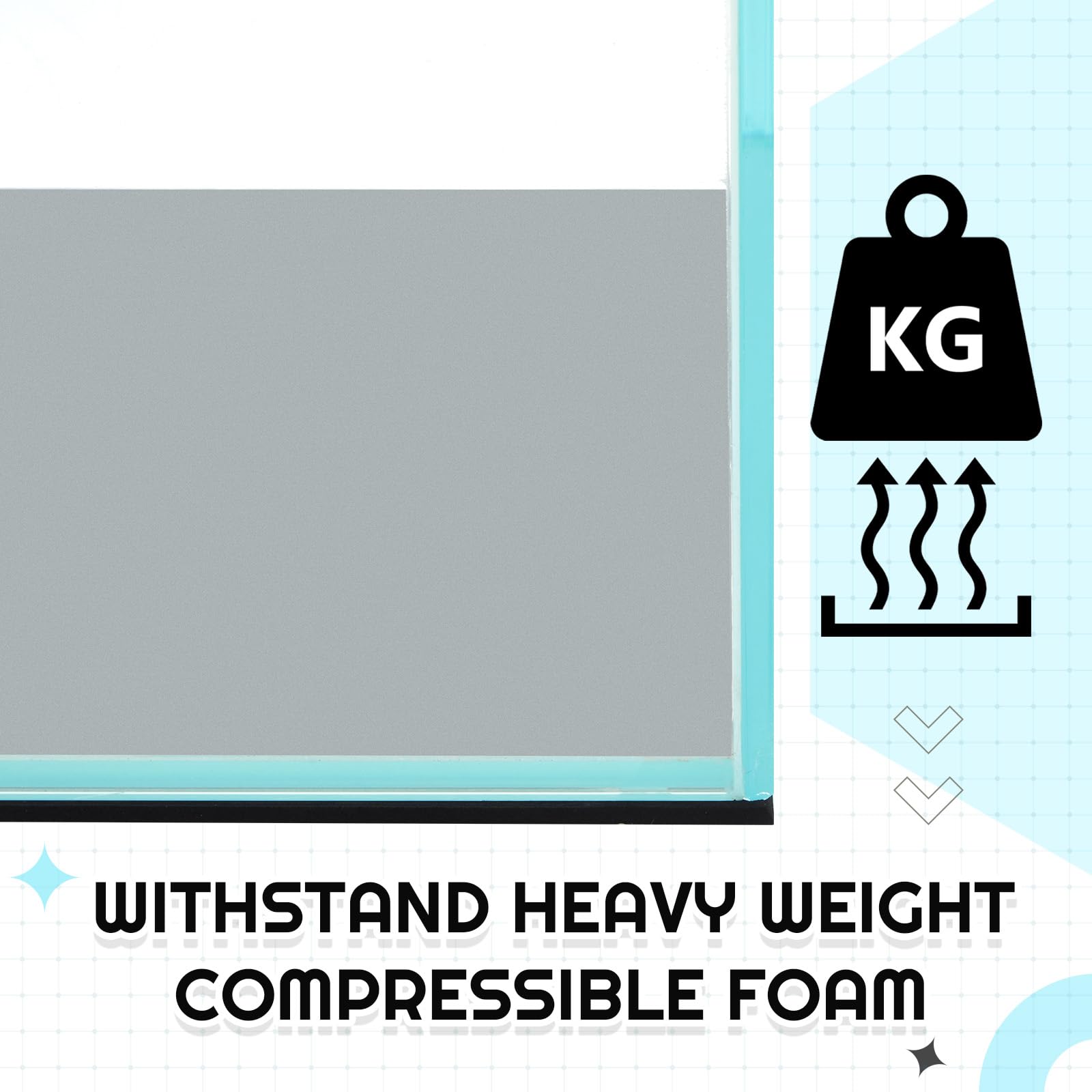 Pangda 24 X 12 Inch Aquarium Fish Self Leveling Mat For Under Tank Foam Compressible Neoprene Mat With Adhesive Backing Waterpro