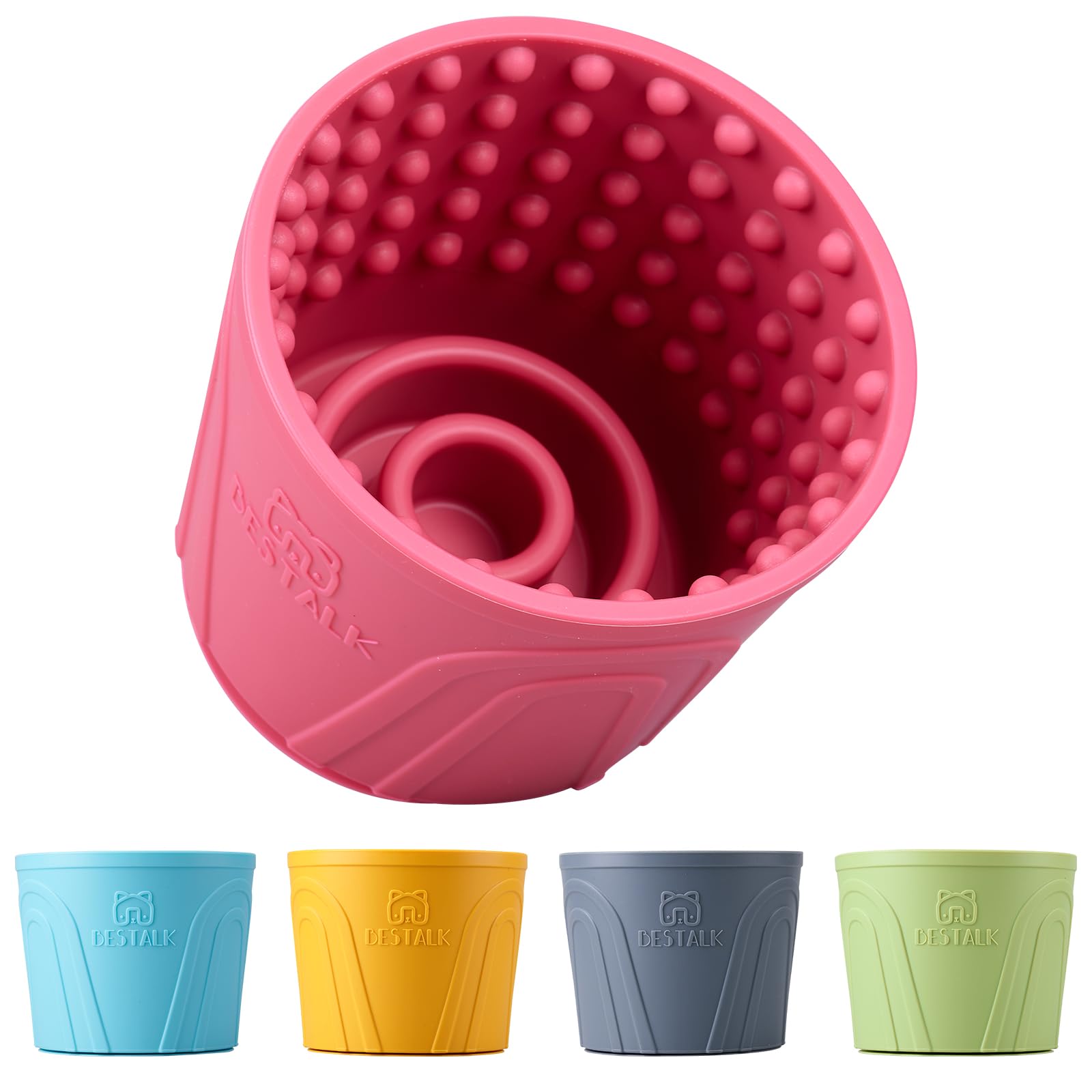 Bestalk Anxiety Relief Slow Feeder Dog Lick Mat Treat Dispenser, Non-Slip Licking Bowl - Dog Enrichment Toys for Small, Medium &