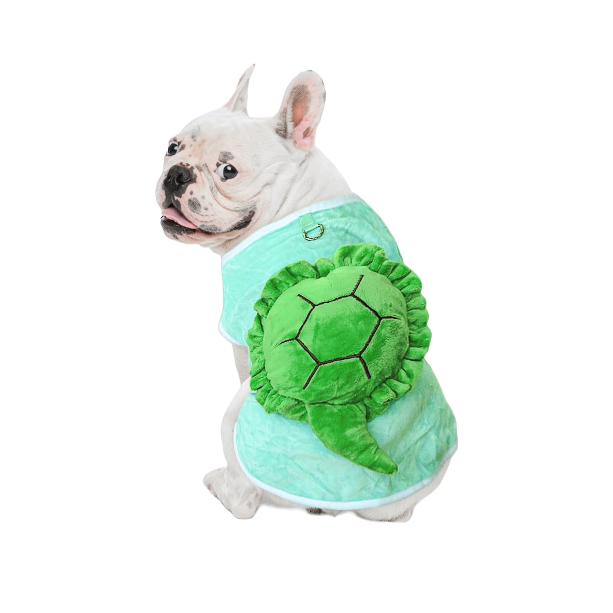 Nacoco Halloween Dog Turtle Costume - Pet Christmas Cosplay Clothes Puppy Funny Winter Warm With D-Ring Soft Coat Outfit Apparel