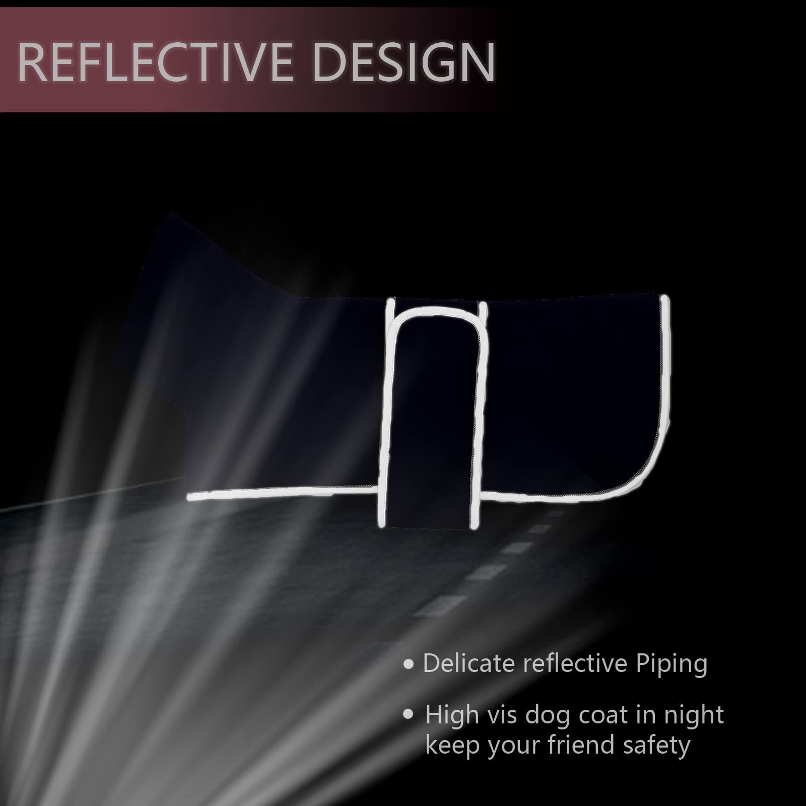 Dog Jacket, Dog Coat Perfect For Dachshunds, Dog Winter Coat With Padded Fleece Lining And High Collar, Dog Snowsuit With Adjustable Bands-Navy-L