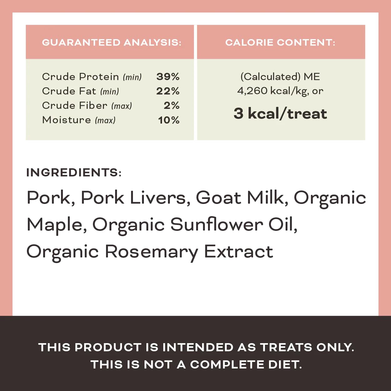 Primal Freeze Dried Dog Treats, You Maple My Day; Pork & Maple with Goat Milk, Grain Free Training Treats for Dogs with Probioti