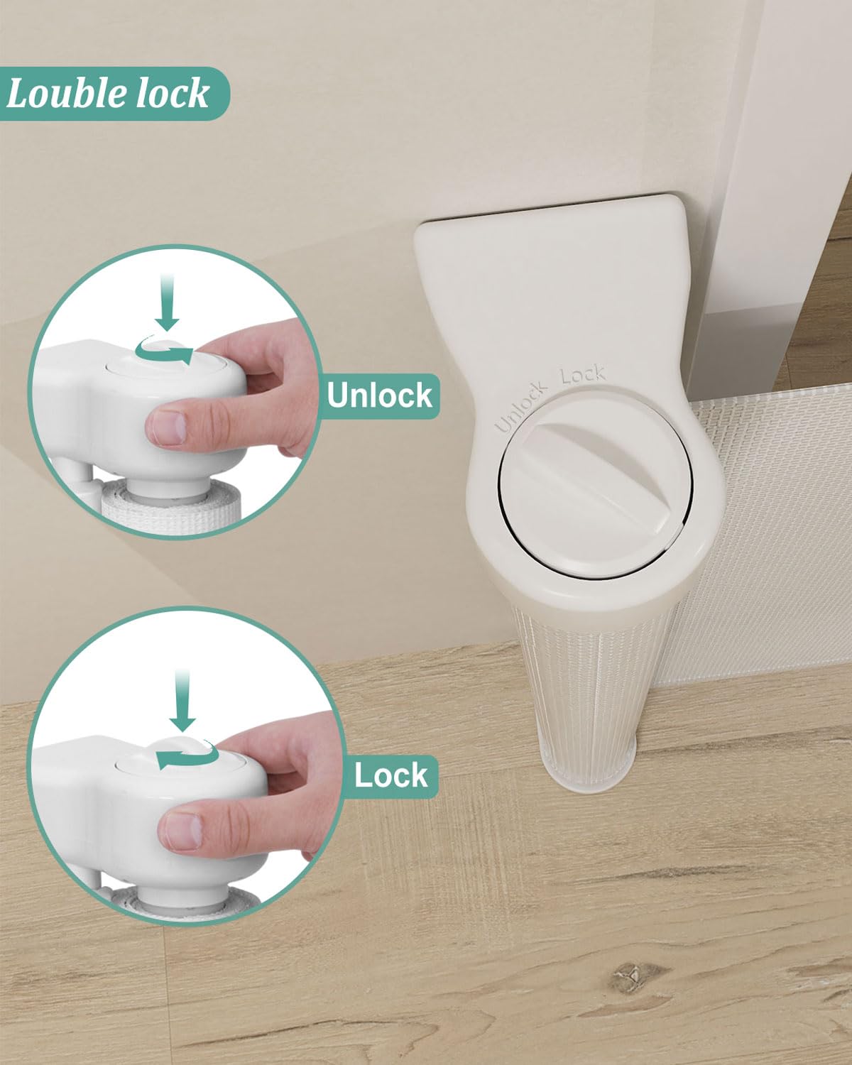 Upgrade 59' Retractable Baby Gates With Reinforced Strip Design To Prevent Crawling Through, 34' Tall Retractable Gate For Baby And Pet, 5 Ft Baby Gates For Stairs, Doorways, Hallways