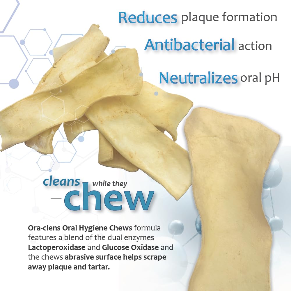 Ora-Clens Oral Hygiene Chews for X-Large Dogs-Enzymatic Dental Treats for Daily Oral Care, Cleans Teeth and Freshens Breath, Red
