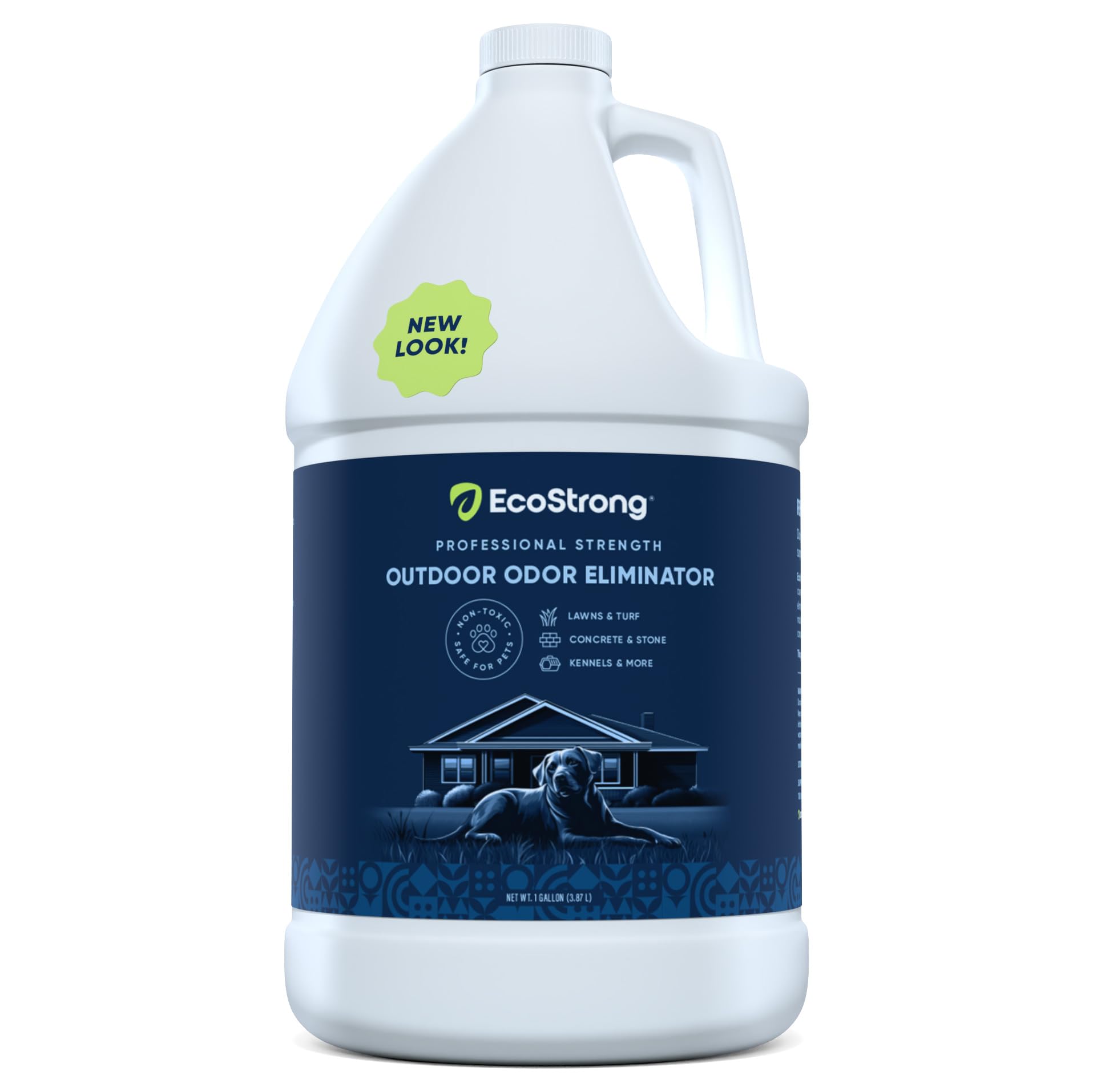 Eco Strong Outdoor Odor Eliminator Outside Dog Urine Enzyme Cleaner Powerful Pet, Cat, Animal Scent Deodorizer | Professional Strength For Yard, Turf, Kennels, Patios, Decks (128 Oz)