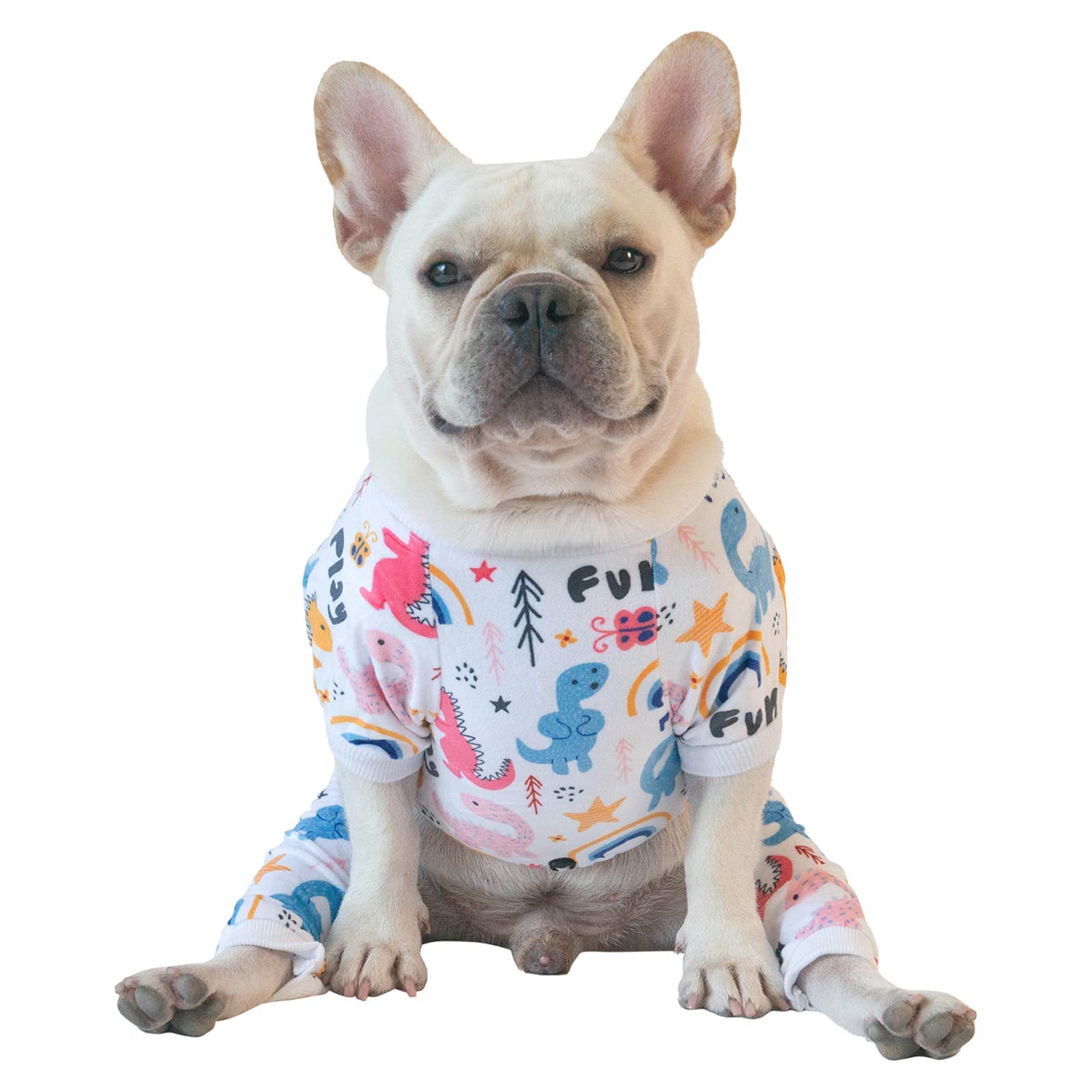 Cutebone Small Dogs Outfit Soft Puppy Onesies Pjs Dog Pajamas Pet Coat Cat Apparel Comfy Doggie Jumpsuit Bodysuit For All Season