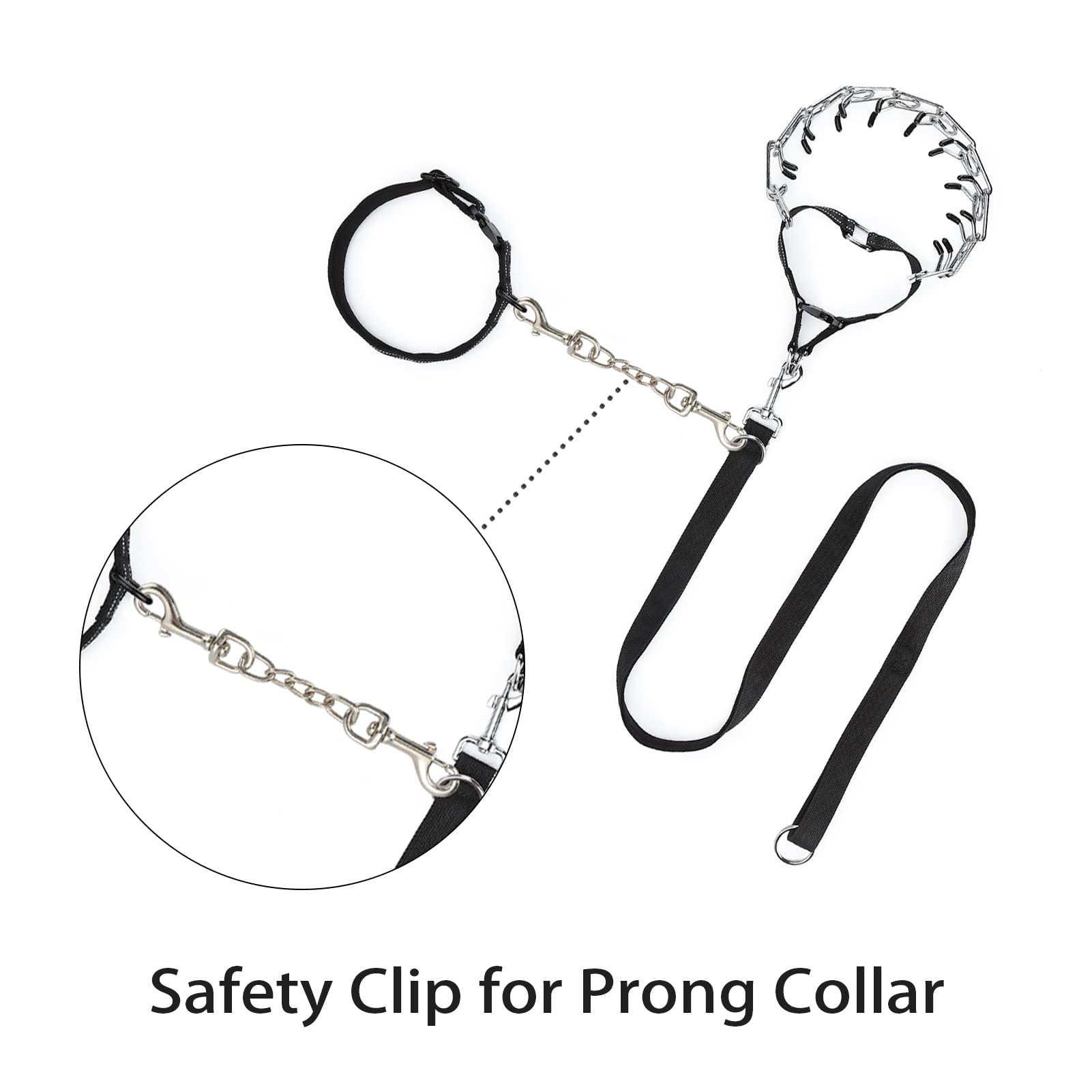 Jipimon Safety Clip Metal Double Ended Backup Dog Collar Clip For Prong Harness Connector (Small)