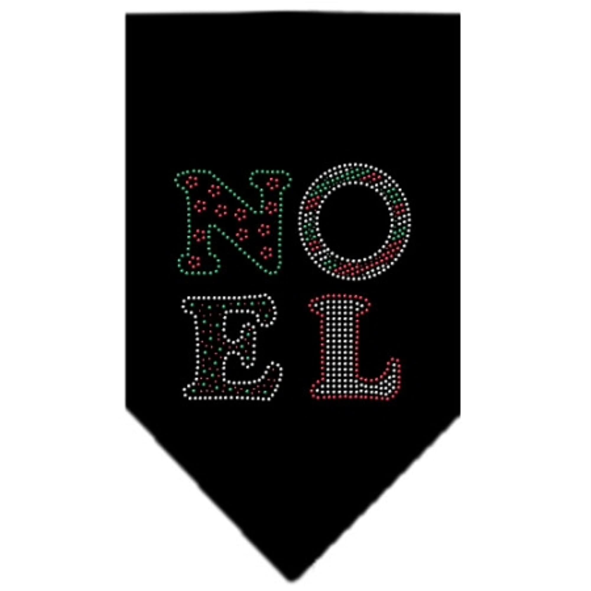 Mirage Pet Products 67-92 SMBK Noel Rhinestone Black Print Bandana, Small