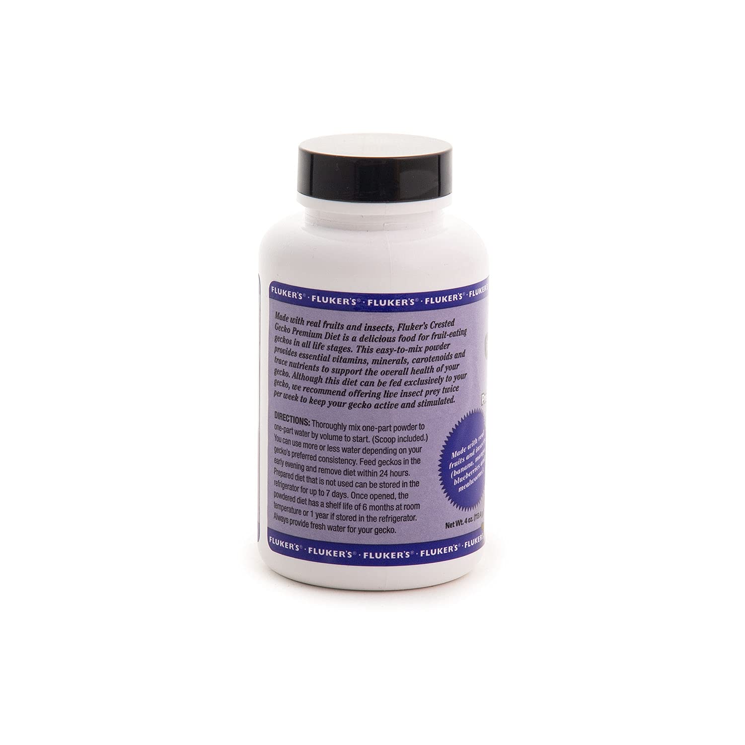 Flukers Premium Crested Gecko Diet, Fruit & Insect Flavor, 4 oz