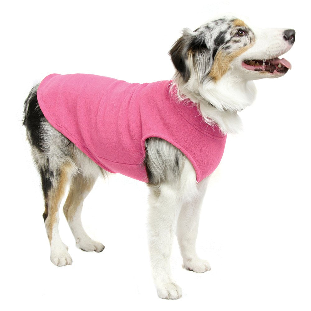 Gooby Stretch Fleece Vest Dog Sweater - Warm Pullover Fleece Dog Jacket - Winter Dog Clothes For Small Dogs, Large Dogs, Boy Or Girl - Soft, Super Stretchy Fleece Vest Dog Sweater - Pink, 6X-Large