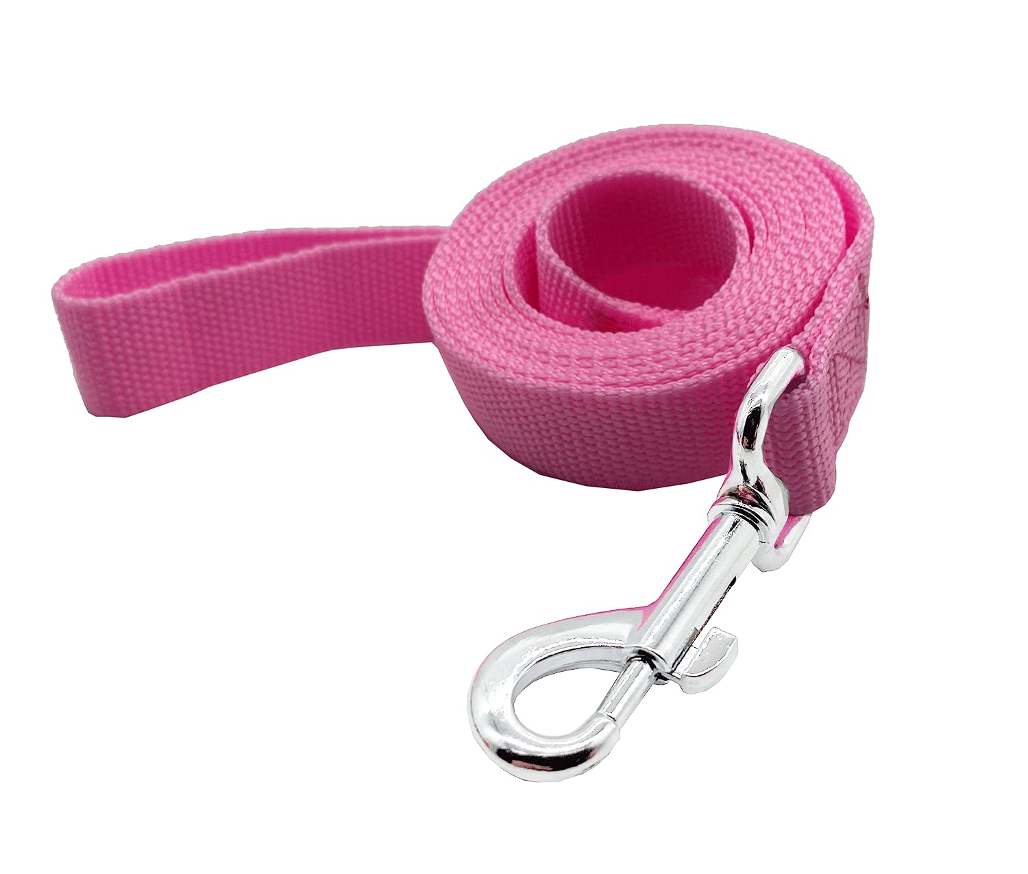 Nylon Dog Training Leash, Traction Rope, 4Ft /5 Foot /6 Feet Long, 5/8 Inch 3/4 Inch 1 Inch Wide, For Small And Medium Dogs (Pink, 1'' X 15 Ft)
