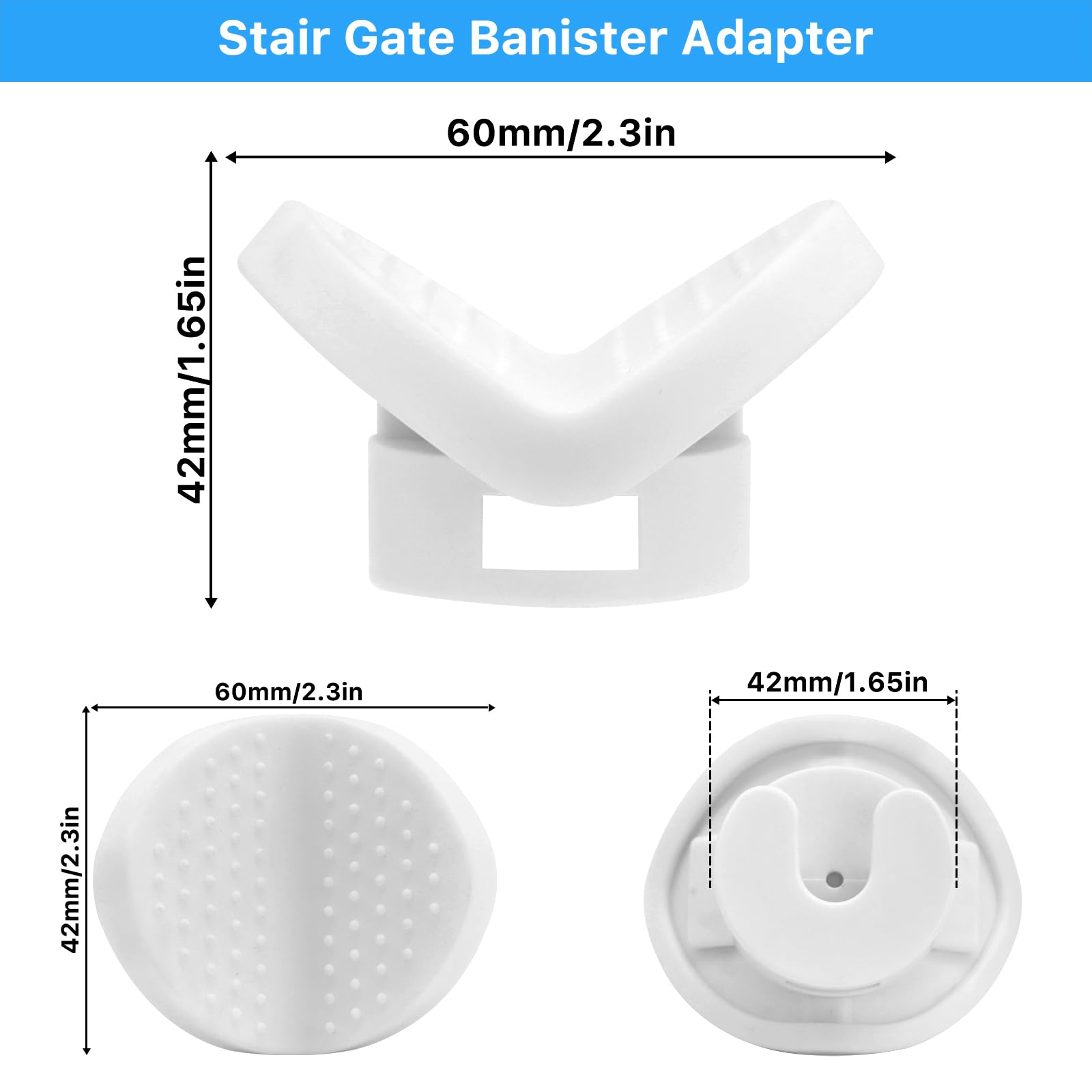 2 Pack Baby Gate Banister Adapter for Pressure Mounted Stairs - Universal Hardware Parts Kit for Baby and Dog Gates - No Drillin
