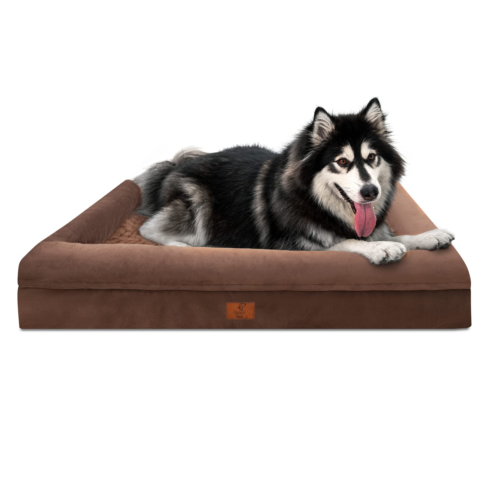 Yiruka Dog Beds For Extra Large Dogs, Orthopedic Dog Bed, Washable Dog Bed With [Removable Bolster], Waterproof Dog Bed With Non