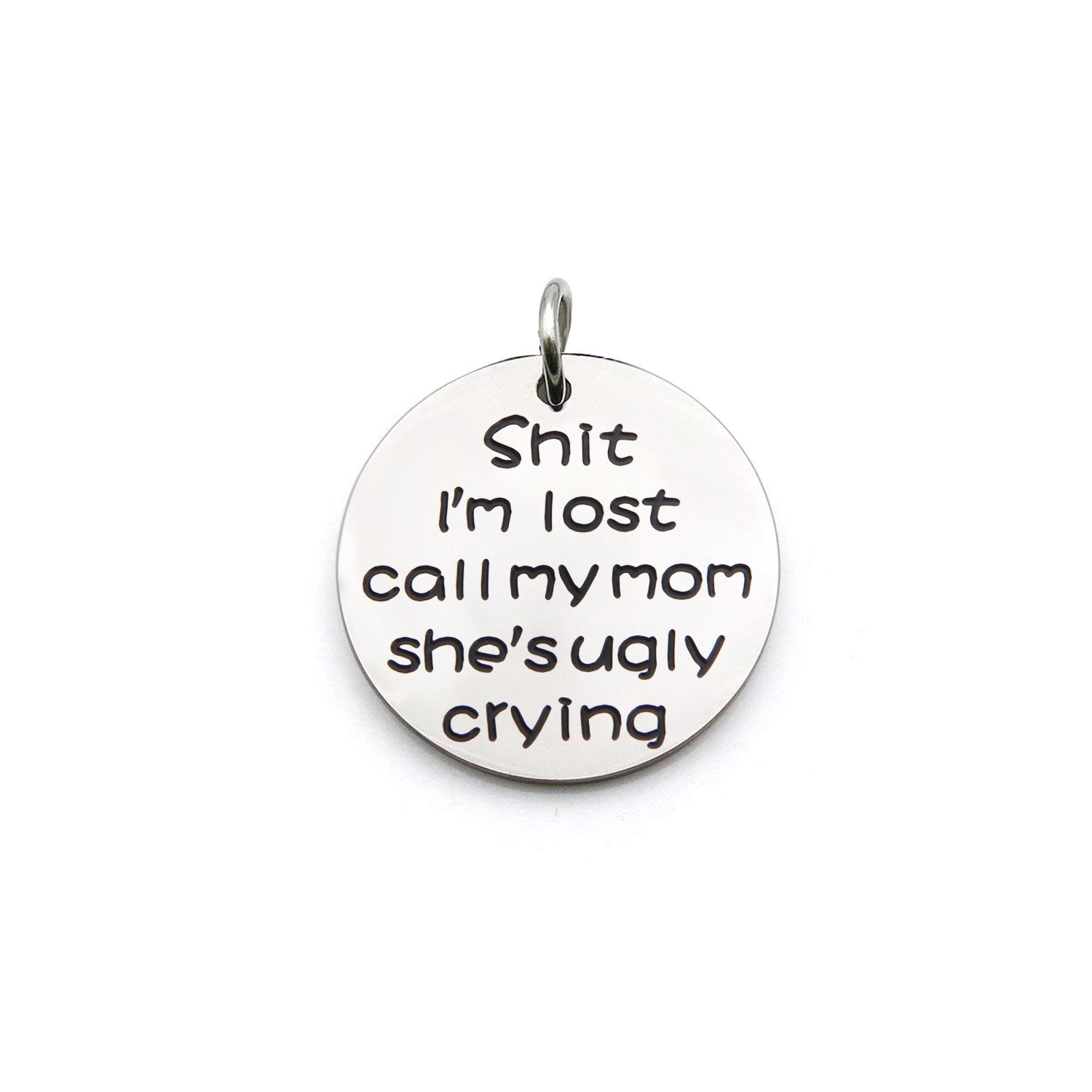 Zuo Bao Funny Dog Cat Pet Id Tag Shit I'M Lost Call My Mom She'S Ugly Crying Stainless Steel Pet Tags (Pet Id Tag)