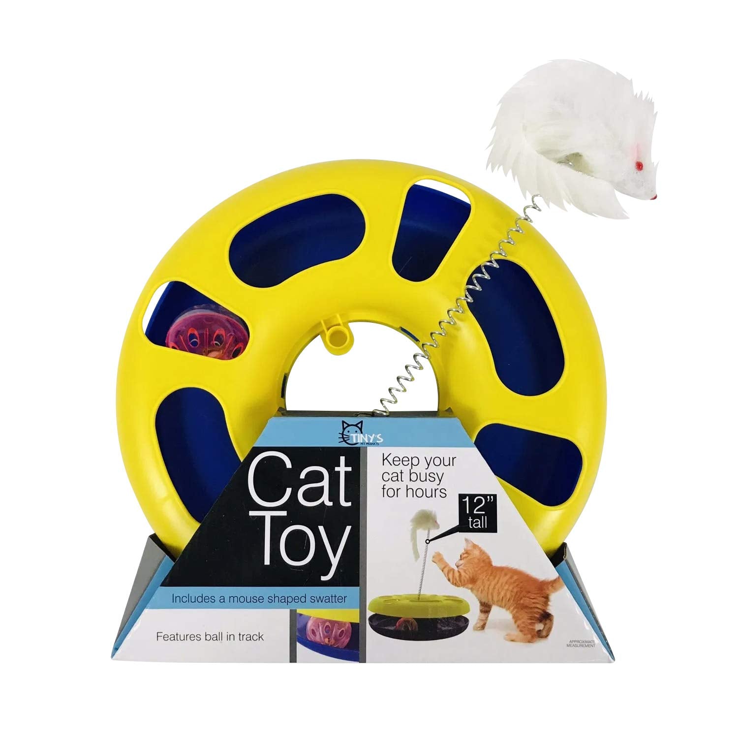 Kole Bulk Buys Od386-1 Ball Track Cat Toy With Mouse Swatter