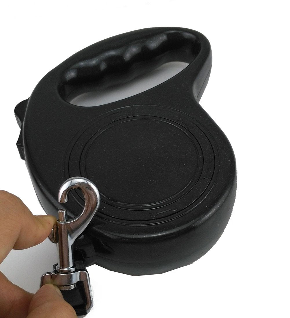 Yueton 16 Ft 5M Pet Dog Cat Puppy Retractable Leash Traction Rope Walking Lead Leash (Black)