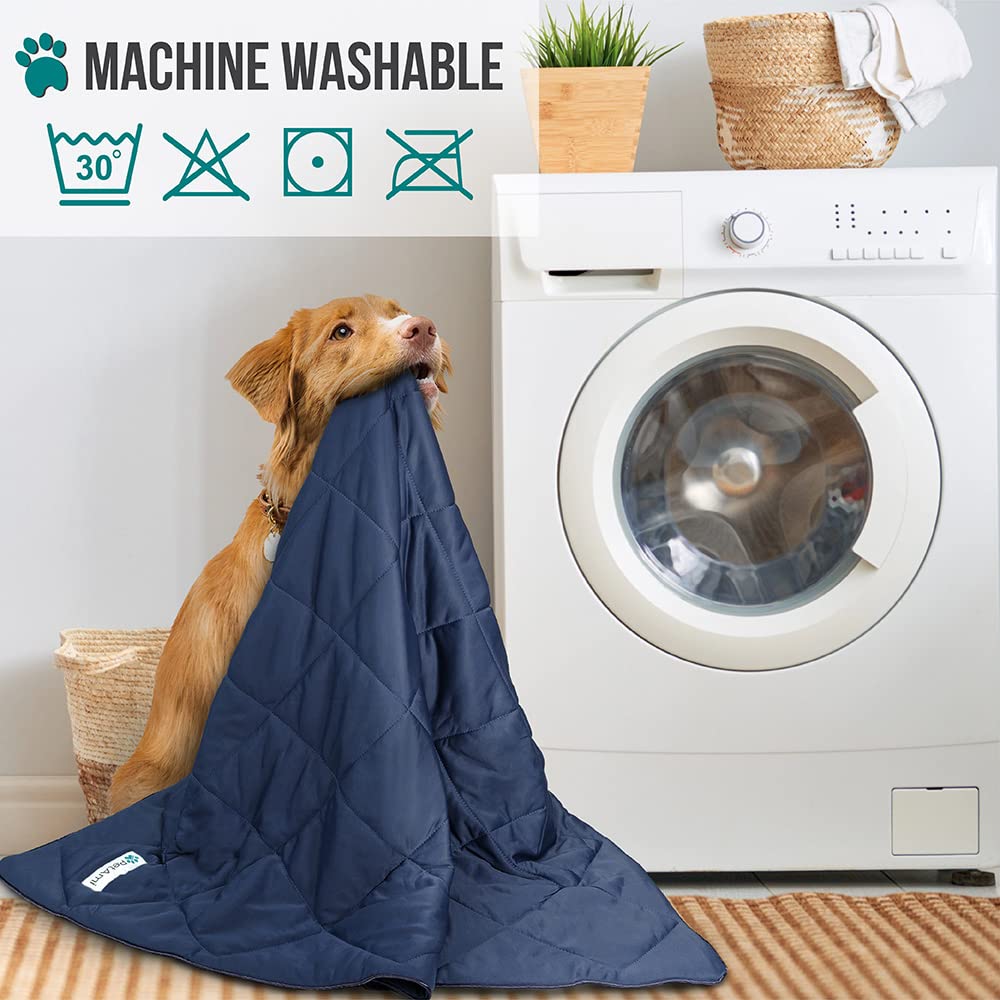 Petami Premium Cooling Dog Blanket | Lightweight Fluffy Pet Throw Blanket Bed Cover For Dogs, Cat, Puppies | Pet Blanket Furniture Protector Couch Sofa | Reversible Fuzzy Cozy | 29X40, Navy Blue