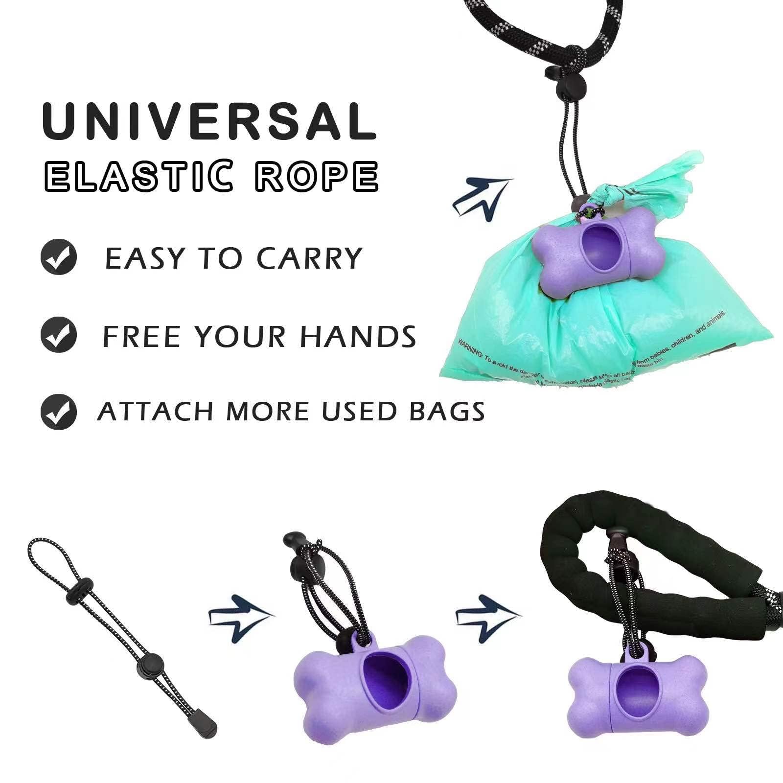Dog Poop Pickup Bags Holder Dispenser With Standard-Sized Leak-Proof Scented Doggy Waste Bags And Carabiner Hook And Loop Fasten