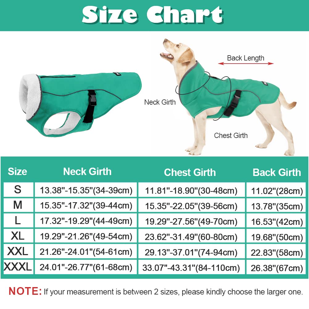 Emust Dog Cold Weather Coats, Fleece Lining Small/Medium/Large Dog Jacket For Winter, Warm Waterproof Dog Winter Clothes For Lar