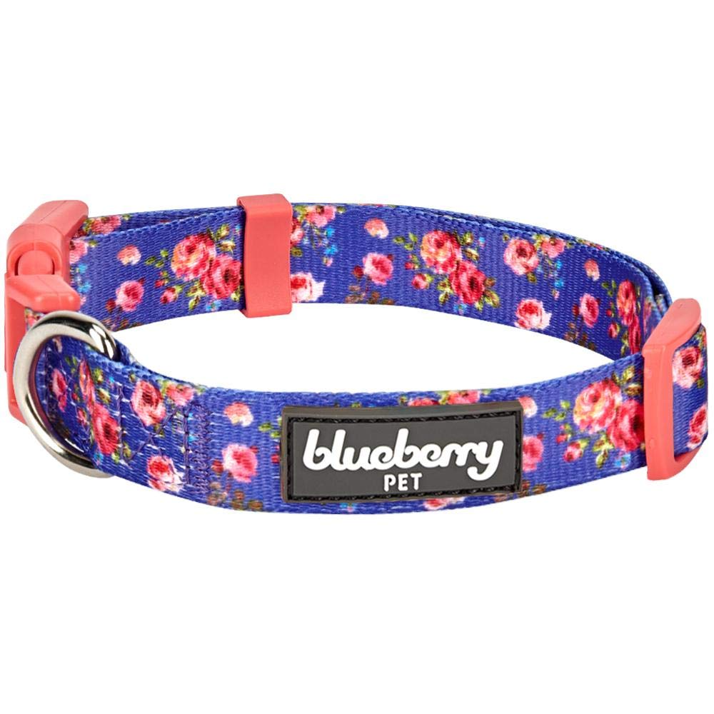 Blueberry Pet Cherry Garden Black Adjustable Dog Collar For Small Dogs - Award-Winning Small Dog Collar, Eco-Friendly, Puppy Col