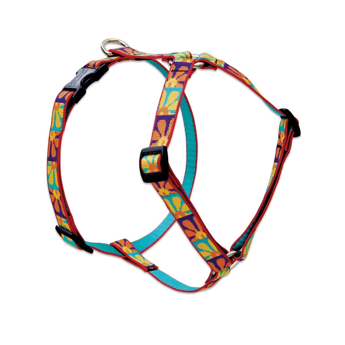 LupinePet Originals 3/4'' Crazy Daisy 20-32'' Adjustable Roman Dog Harness for Medium Dogs