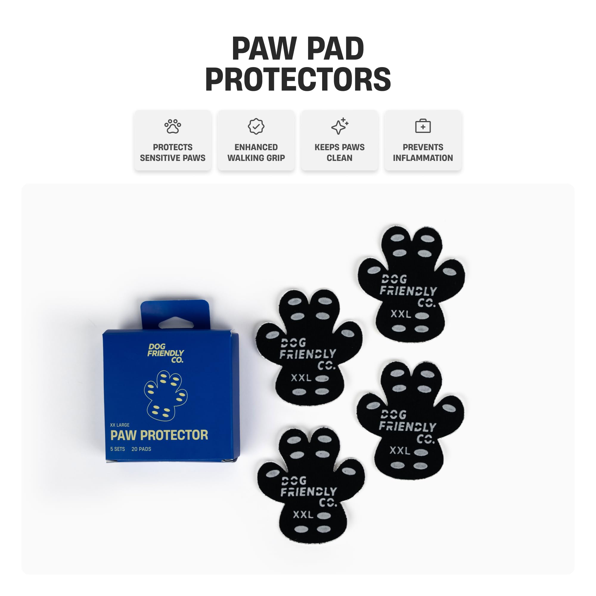 Df Co. Dog Paw Pad Protector | Protects From Hot Surfaces, Provides Extra Grip, Keeps Paws Clean, Prevents Paw Allergies | Size