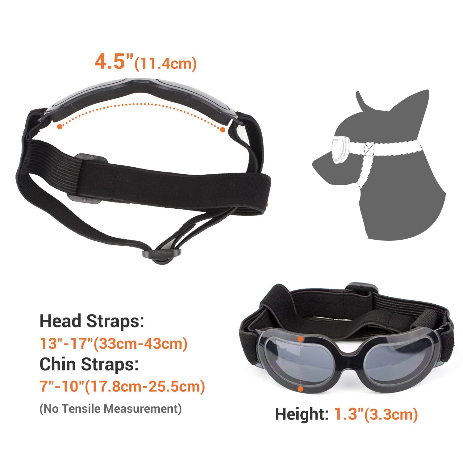 Enjoying Dog Sunglasses Small Breed, Anti-Uv Goggles For Dogs Small Breed, Rides Doggy Goggles, Impact/Wind/Dust Proof Dog Glasses For Small Dogs Eye Protective, Cool Black