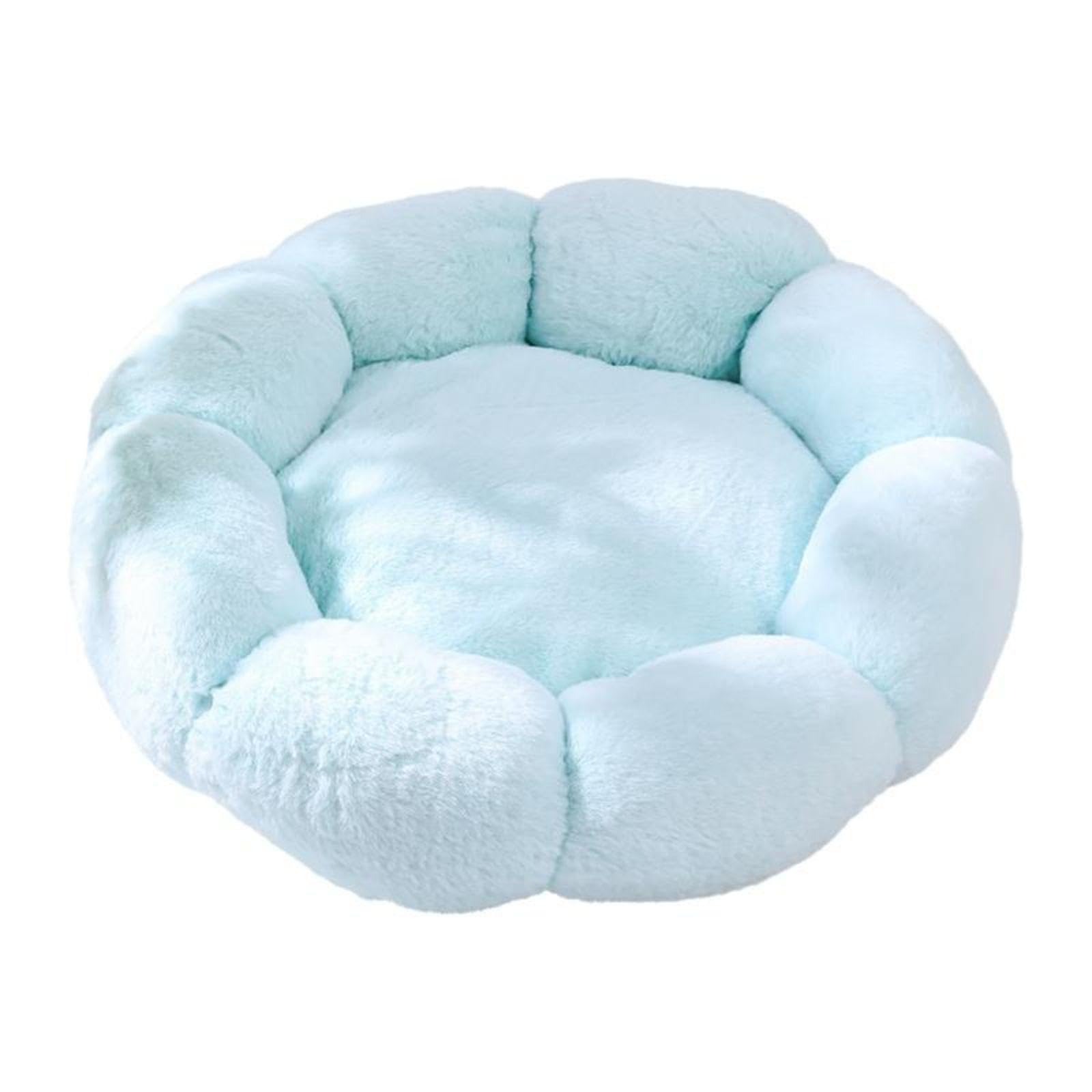 Zoomella Dog Bed, Calming Pet Bed, Plush Cat Bed, Removable cleanable Cover, AllSeason Comfort Cyan 50cm|Sofas, Loveseats & Cha